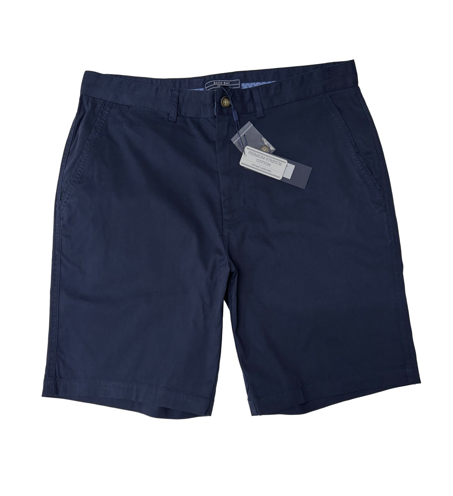 stretch cotton navy mens shorts