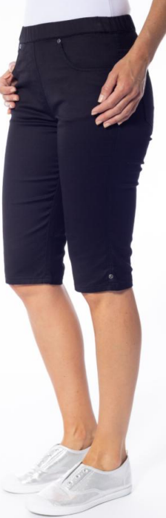 Cafe Latte Pull On Knee Length Jean Shorts