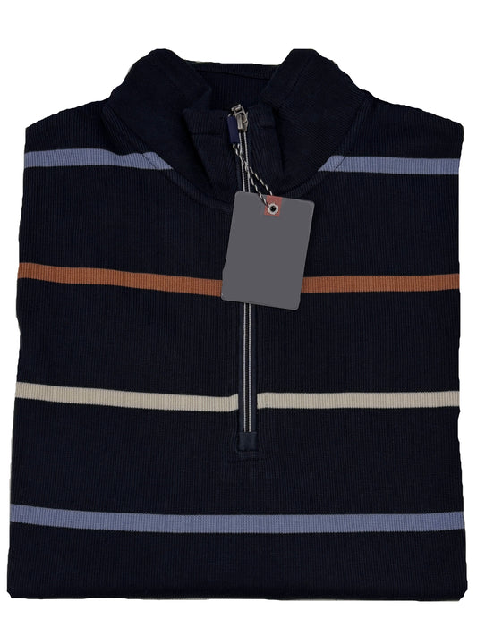 Back Bay French Rip Striped 1/4 Zip