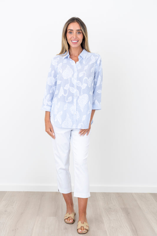 Bindi Emb 3/4 Sleeve Shirt