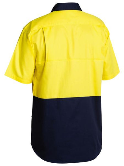 Bisley Hi Vis O/F S/S Cool LW Work Shirt