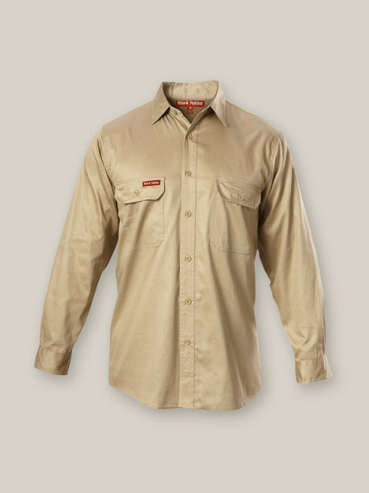 Hard Yakka OF LS Heavyweight Cotton Drill Work Shirt