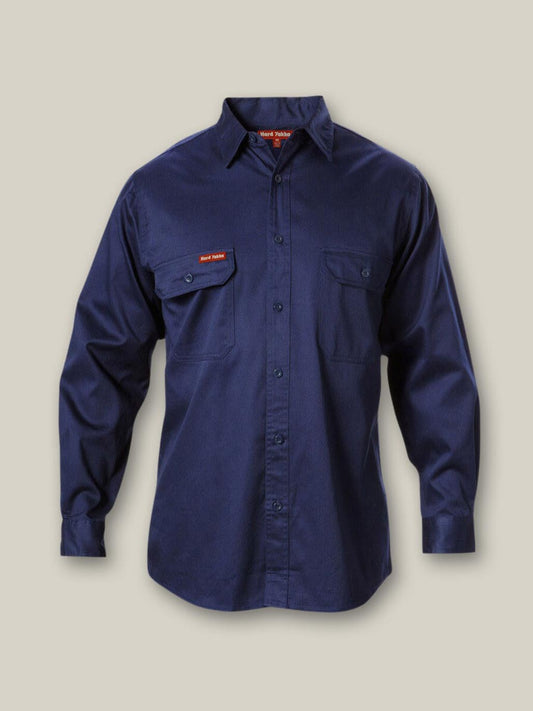 Hard Yakka OF LS Heavyweight Cotton Drill Work Shirt