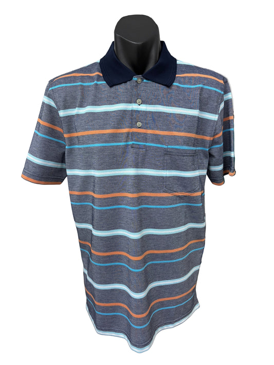 Blue Horizon Striped Polo
