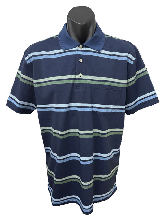 Blue Horizon Stripe Polo