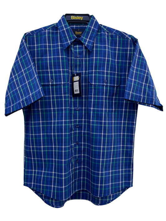 Bisley Poly/Cotton Short Sleeve Shirt Royal