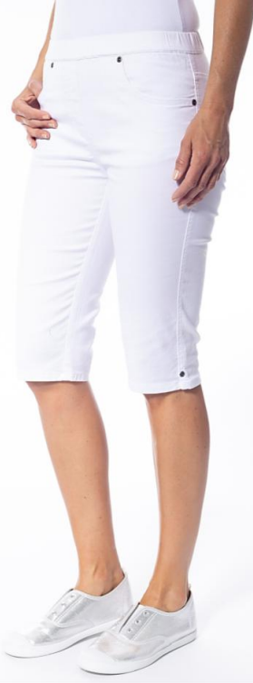 Cafe Latte Pull On Knee Length Jean Shorts