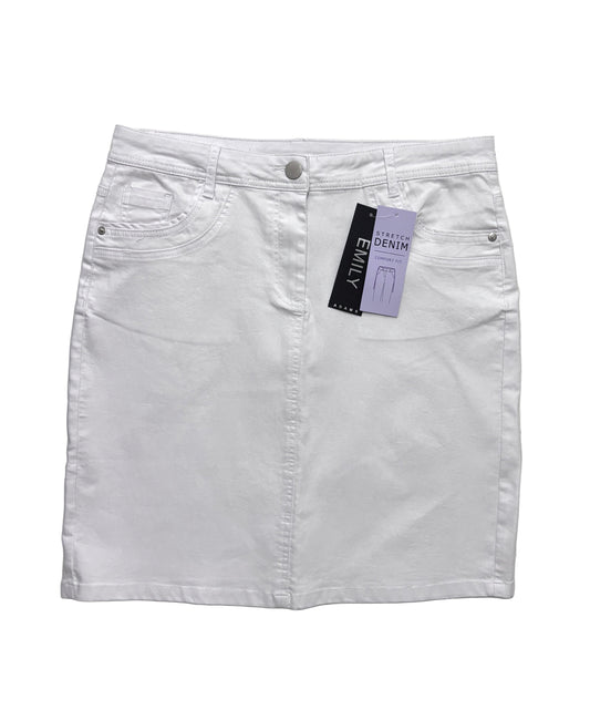 Emily womens white denim skirt