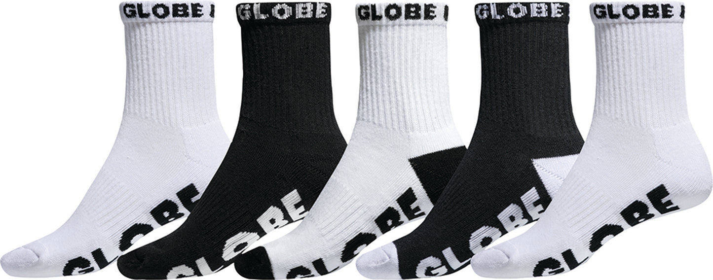 Globe Large Quarter Socks 5 pack