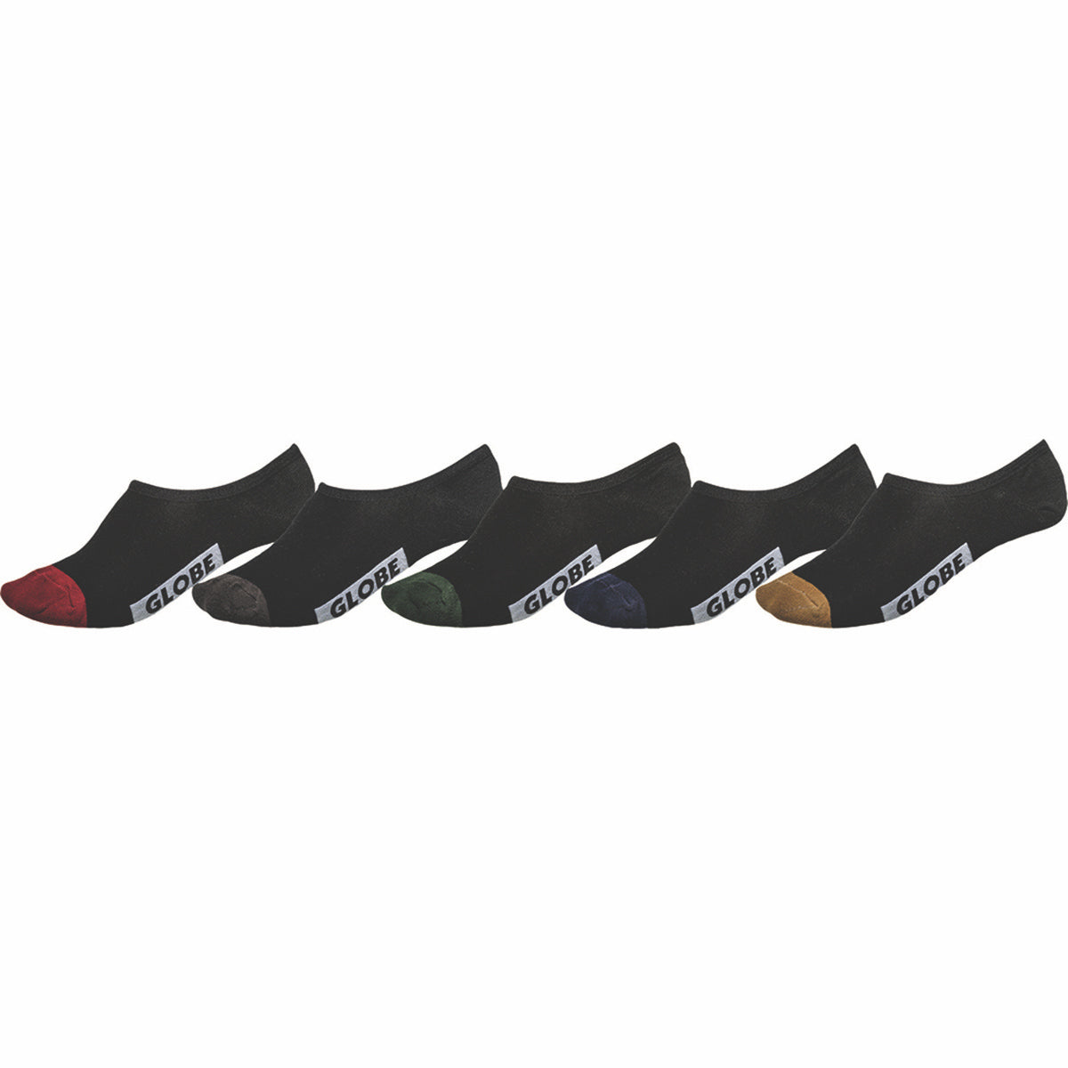 Globe Dip Invisible Socks 5 Pack