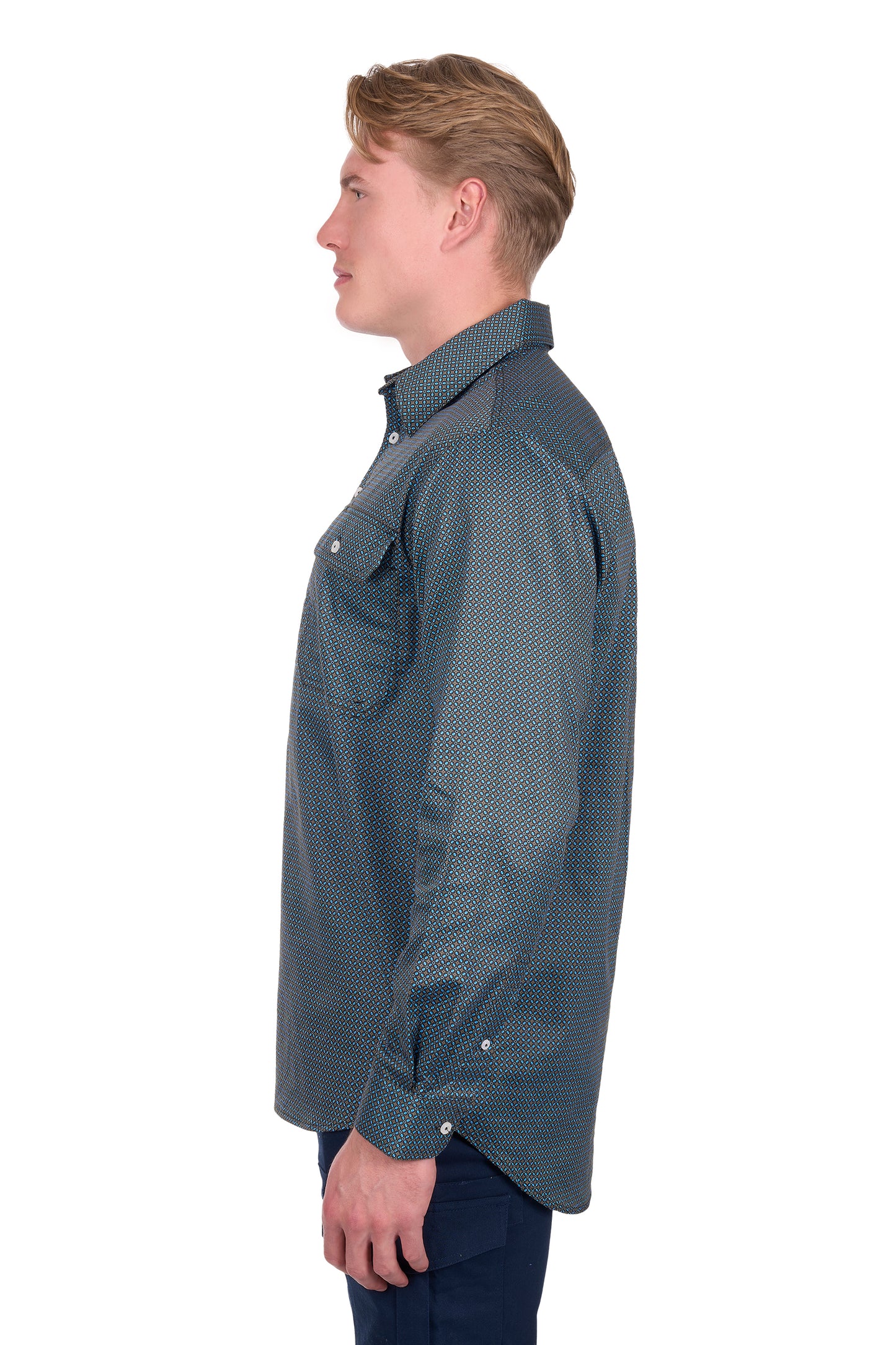 Hard Slog Mens Blake 1/2 Placket LS Shirt