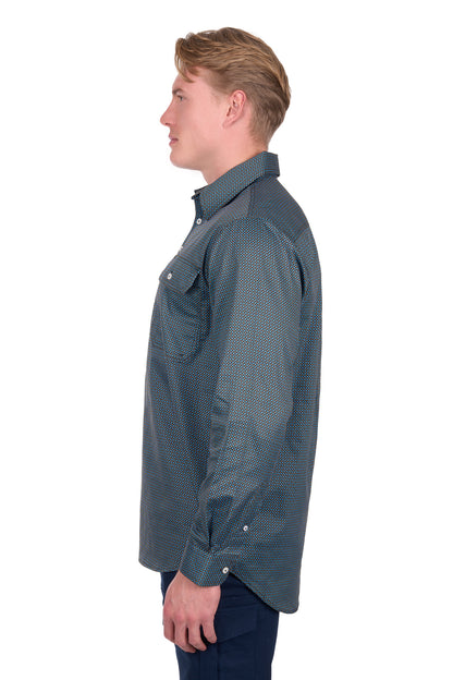 Hard Slog Mens Blake 1/2 Placket LS Shirt