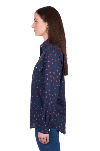 Hard Slog Womens Cherry 1/2 Placket LS Shirt