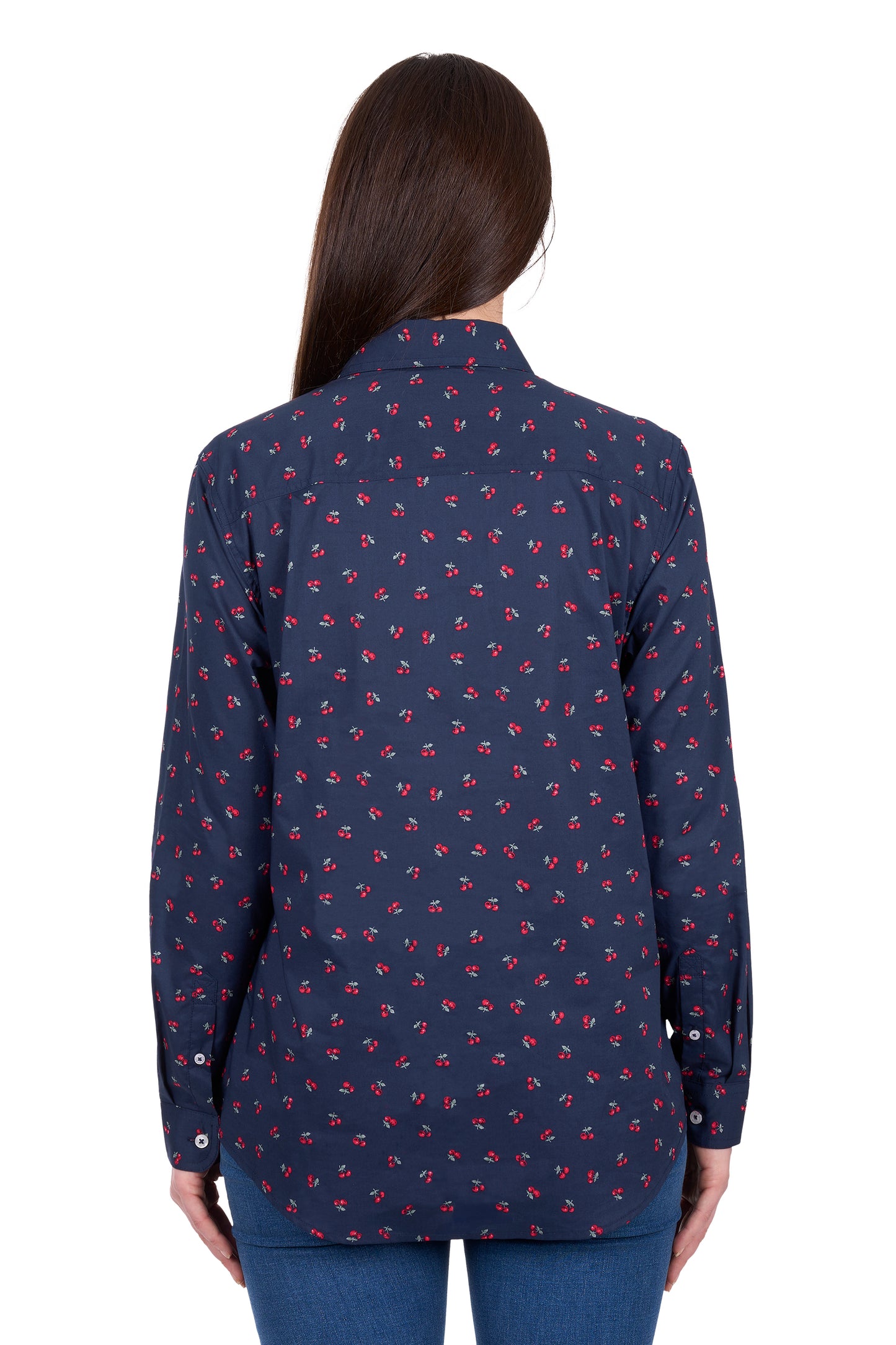Hard Slog Womens Cherry 1/2 Placket LS Shirt