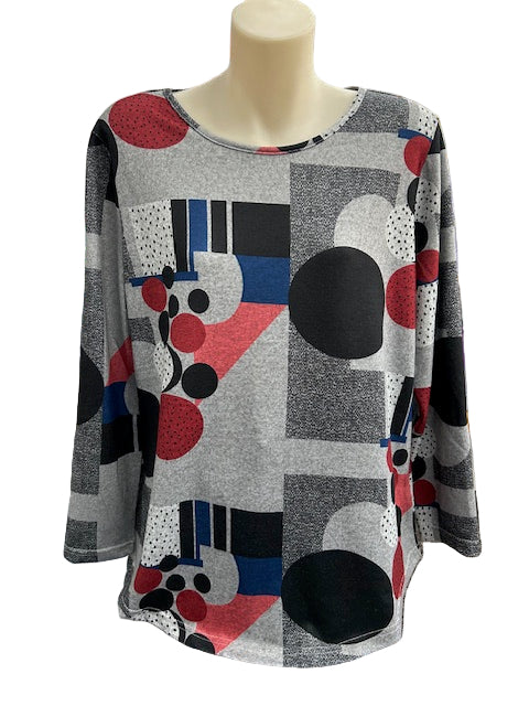 Jillian Abstract Print Top