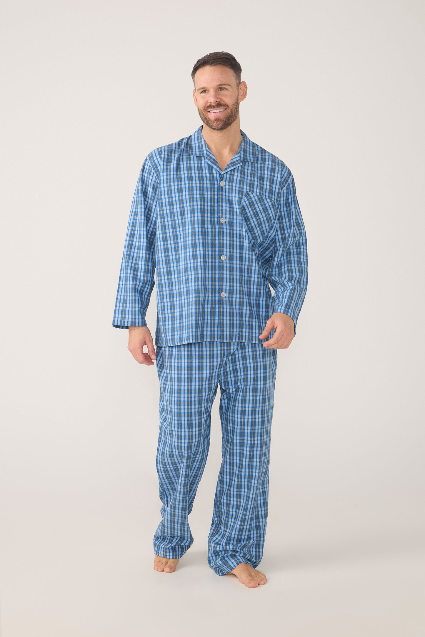 Lynx Men's Flannelette Long Sleeve Pyjama Set