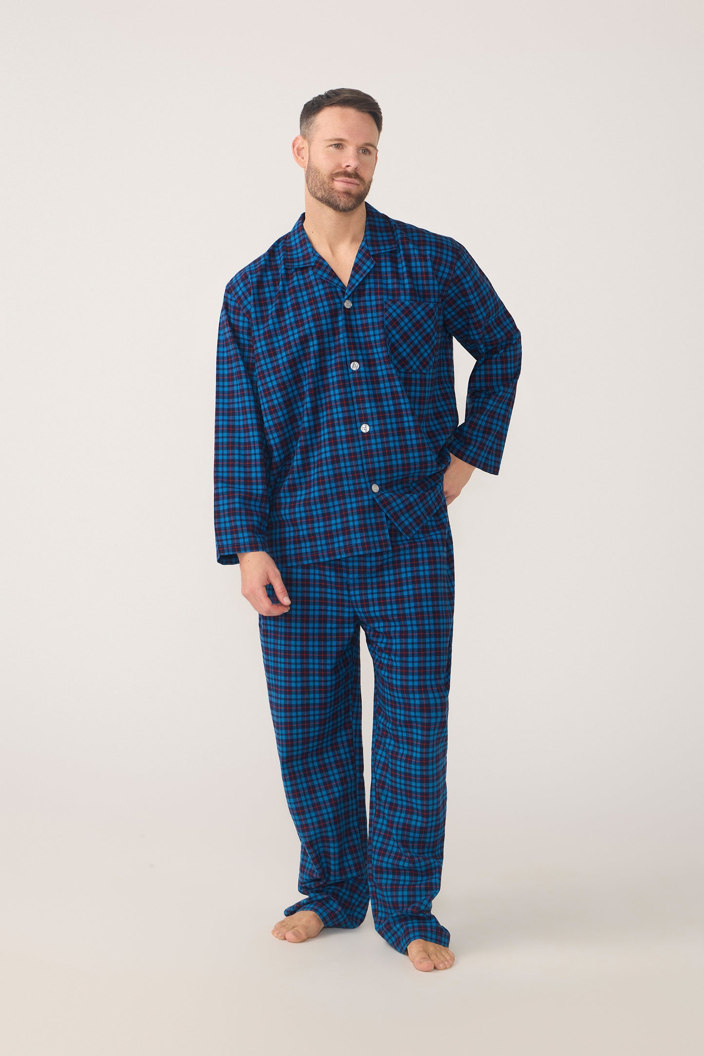 Lynx Men's Flannelette Long Sleeve Pyjama Set