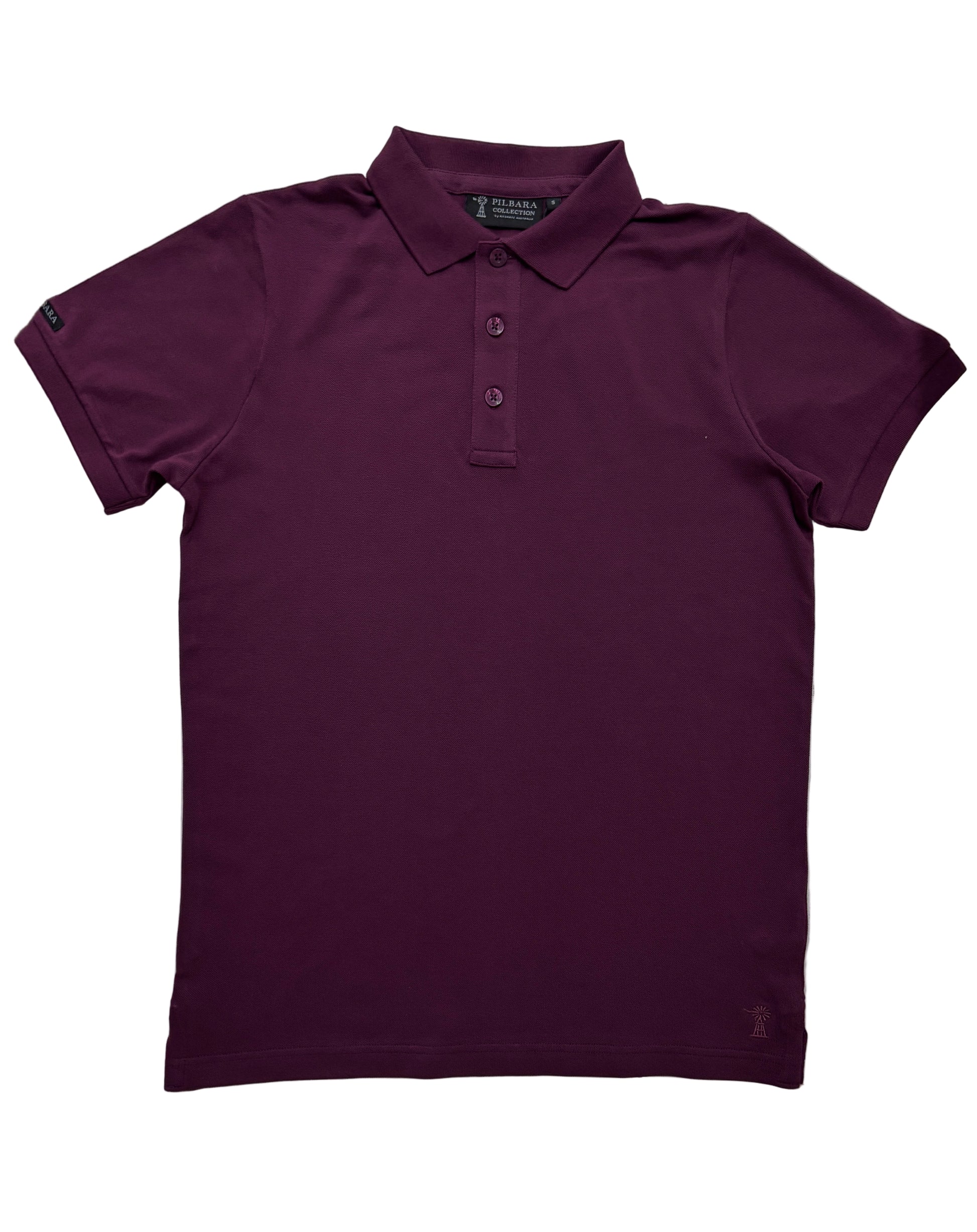 Pilbara maroon mens polo shirt