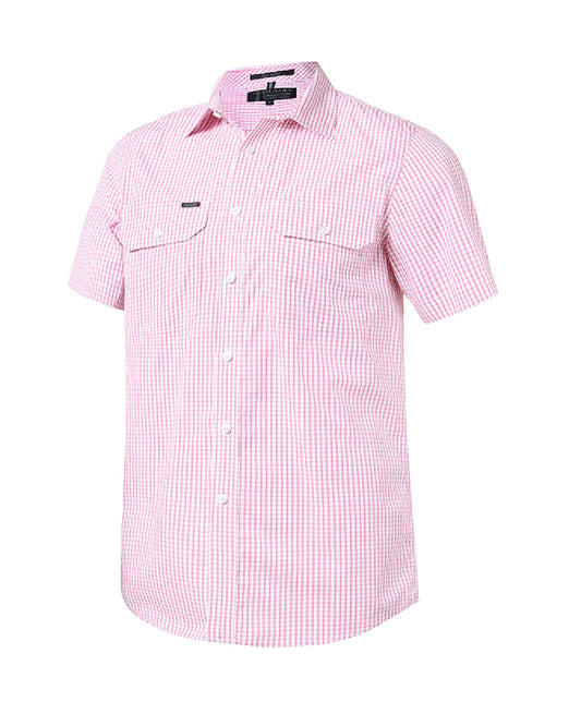 Pilbara Men's Y/D Check Dual Pocket S/S Shirt