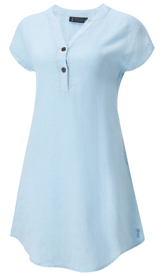 Alina Linen Cap Sleeved Dress