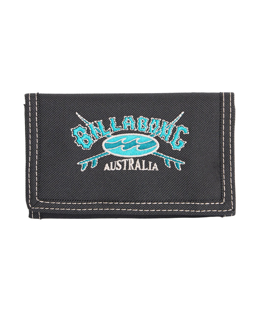 billabong wallet coin pocket trifold velcro 6 card slot