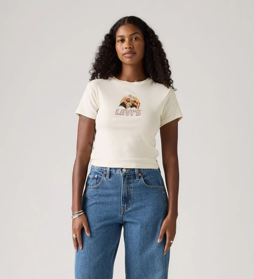 Levi's® PERFECT TEE - T-shirt imprimé - pastel blue/bleu clair Levi's® PERFECT TEE - T-shirt imprimé - pastel blue/bleu clair